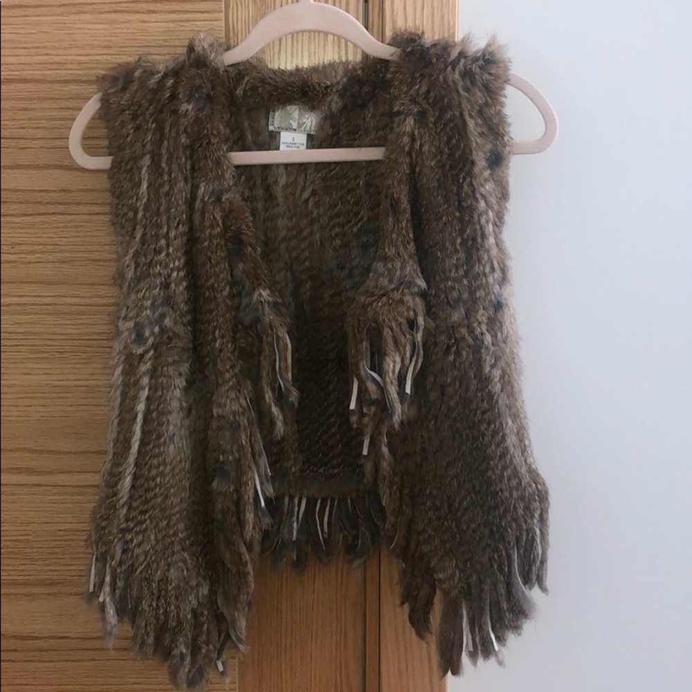 Alberto Makali 100% real rabbit fur vest